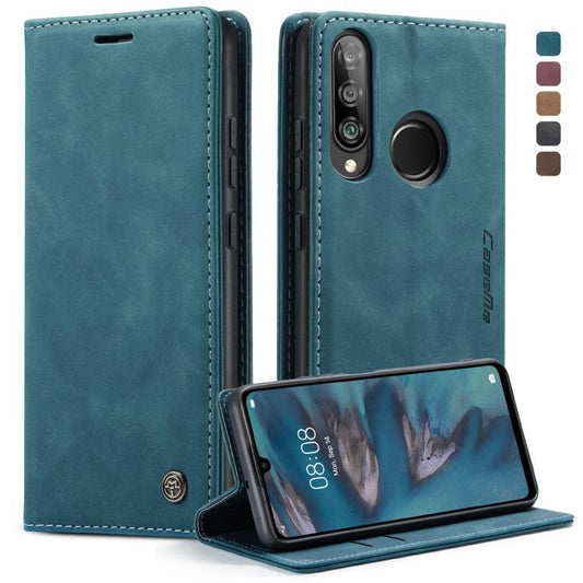 CaseMe-013 Multifunctional Retro Frosted Horizontal Flip Leather Case for Huawei P30 Lite, with Card Slot & Holder & Wallet (Blue) - Huawei Cases by CaseMe | Online Shopping UK | buy2fix