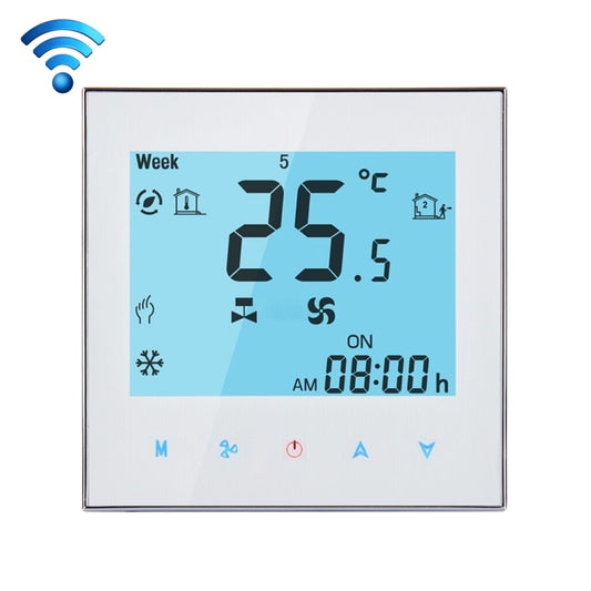 LCD Display Air Conditioning 2-Pipe Programmable Room Thermostat for Fan Coil Unit, Supports Wifi(White) - Thermostat & Thermometer by buy2fix | Online Shopping UK | buy2fix