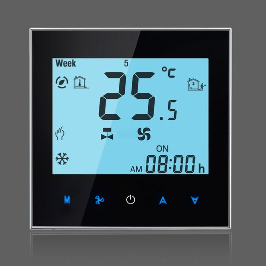 LCD Display Air Conditioning 2-Pipe Programmable Room Thermostat for Fan Coil Unit, Supports Wifi(Black) - Thermostat & Thermometer by buy2fix | Online Shopping UK | buy2fix
