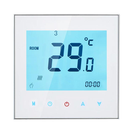 BHT-1000-GA-WIFI 3A Load Water Heating Type Touch LCD Digital WiFi Heating Room Thermostat, Display Clock / Temperature / Periods / Time / Week / Heat etc.(White) by buy2fix