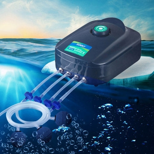 SOBO SB-988 12W 4 Outlets Adjustable Flow Silent Aquarium Air Pump Fish Tank Oxygen Air Pump - Air Pumps by buy2fix | Online Shopping UK | buy2fix