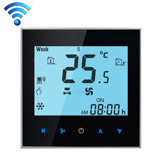LCD Display Air Conditioning 4-Pipe Programmable Room Thermostat for Fan Coil Unit, Supports Wifi (Black) - Thermostat & Thermometer by buy2fix | Online Shopping UK | buy2fix