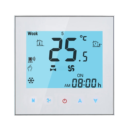 LCD Display Air Conditioning 4-Pipe Programmable Room Thermostat for Fan Coil Unit, Supports Wifi (White) - Thermostat & Thermometer by buy2fix | Online Shopping UK | buy2fix