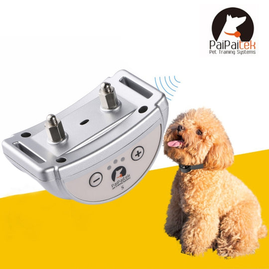 PaiPaitek PD258 Automatic Anti Barking Collar Pet Training Control System for Dogs, S Size(Silver)