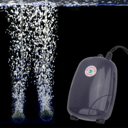 RS-390 220V 5W Double Outlets Adjustable Flow Silent Aquarium Air Pump Fish Tank Oxygen Air Pump - Air Pumps by buy2fix | Online Shopping UK | buy2fix