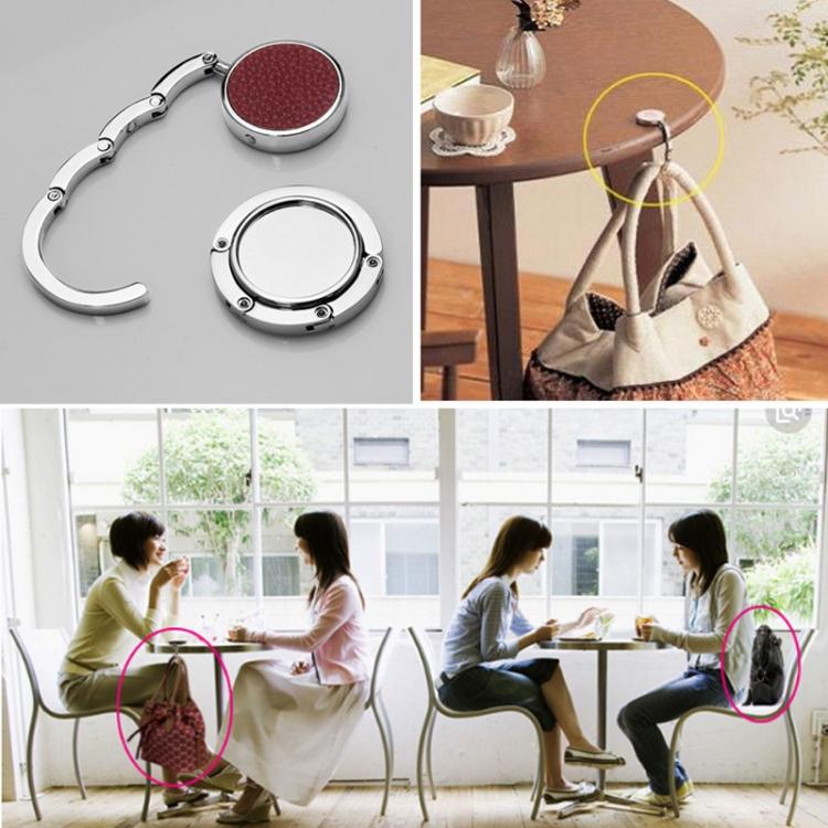 5 PCS Round Folding Hook Bag Hanger, Length:10.1cm, Random Color Delivery by buy2fix