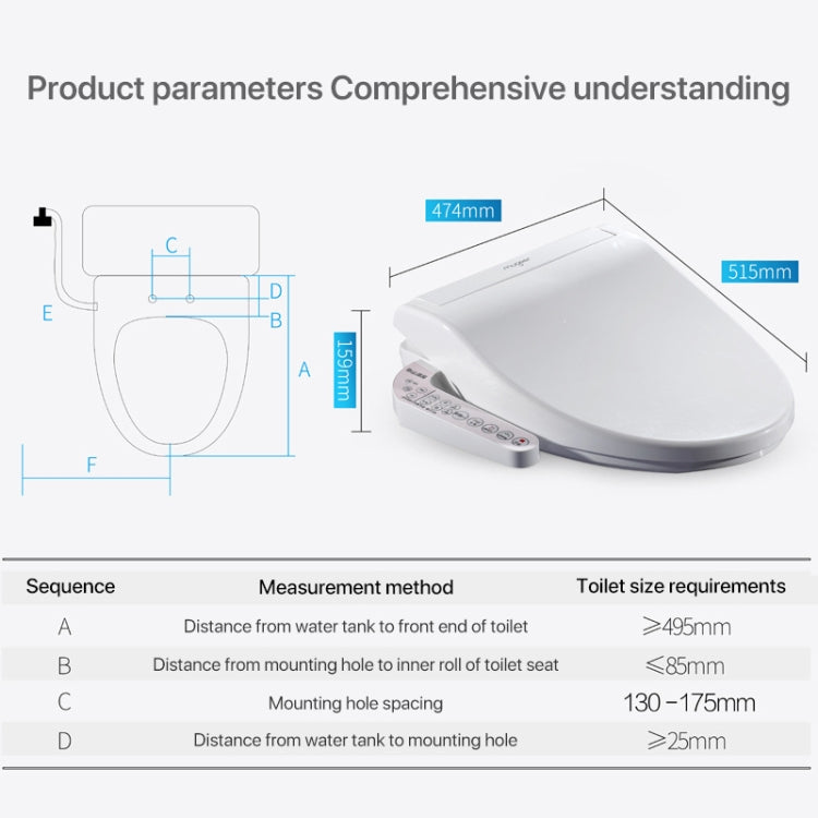 U Shape Multi-function Bathroom Automatic Cleaning Heating Intelligent Flush Toilet Cleaner Cover - Smart Kitchen and Toilet by buy2fix | Online Shopping UK | buy2fix