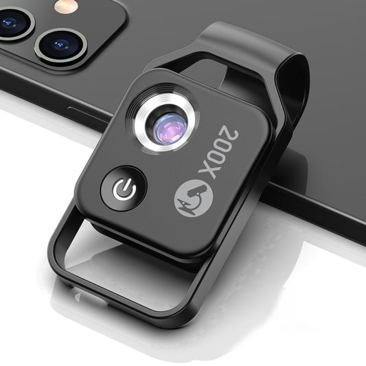 APEXEL APL-MS002BK 200X HD Universal Portable Mobile Phone Microscope with LED Light (Black) - Others Lens by APEXEL | Online Shopping UK | buy2fix