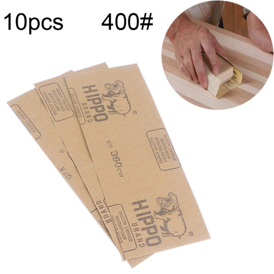 10pcs Grit 400 Wet And Dry Polishing Grinding Sandpaper，Size: 23 x 9cm(Yellow)