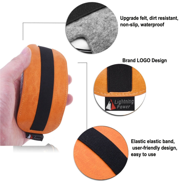 European Style Elastic PU Leather Fur Felt Mouse Storage Bag for Apple Magic Mouse 2 by buy2fix