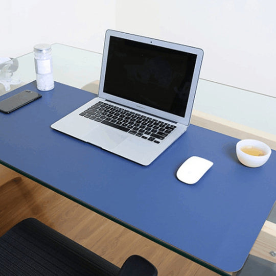 Multifunction Business Double Sided PU Leather Mouse Pad Keyboard Pad Table Mat Computer Desk Mat, Size: 90 x 45cm(Blue + Yellow)