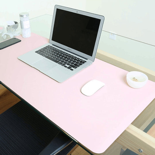 Multifunction Business Double Sided PU Leather Mouse Pad Keyboard Pad Table Mat Computer Desk Mat, Size: 120 x 60cm(Pink White)