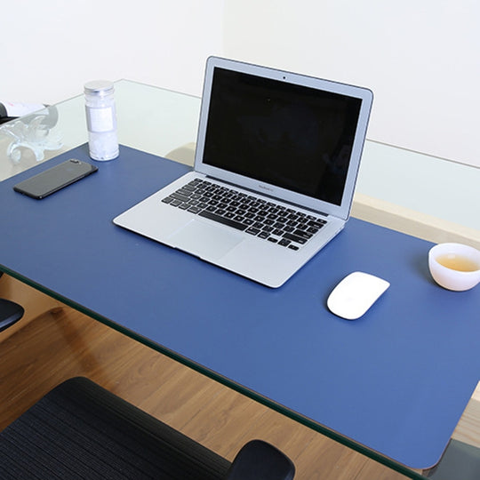 Multifunction Business PU Leather Mouse Pad Keyboard Pad Table Mat Computer Desk Mat, Size: 80 x 40cm(Sapphire Blue)