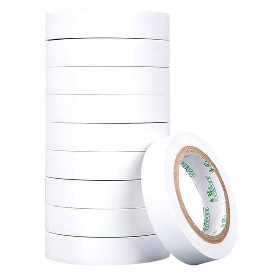 10 PCS 16mm Waterproof PVC Insulating Tare Electricians Electrical Tape(White)