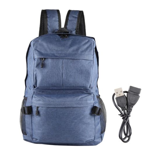 Universal Multi-Function Canvas Cloth Laptop Computer Shoulders Backpack Students Bag for 13-15 inch, Size: 36x25x10cm(Blue) by buy2fix
