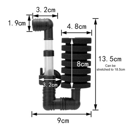 Wall-mounted Aquarium Mini Double Head Pneumatic Mute Biochemical Cotton Filter - Filters & Accessories by buy2fix | Online Shopping UK | buy2fix