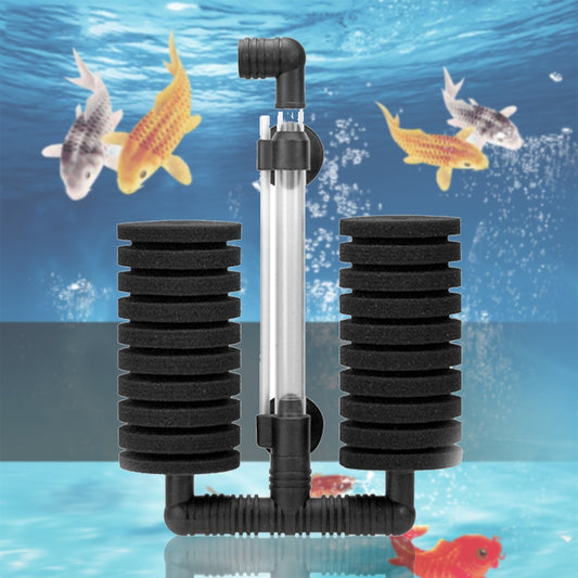 Wall-mounted Aquarium Mini Double Head Pneumatic Mute Biochemical Cotton Filter - Filters & Accessories by buy2fix | Online Shopping UK | buy2fix