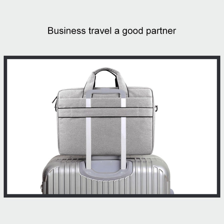 Breathable Wear-resistant Thin and Light Fashion Shoulder Handheld Zipper Laptop Bag with Shoulder Strap, For 13.3 inch and Below Macbook, Samsung, Lenovo, Sony, DELL Alienware, CHUWI, ASUS, HP(Navy Blue) by buy2fix