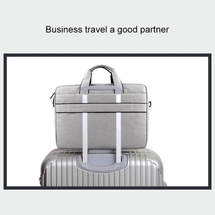 Breathable Wear-resistant Thin and Light Fashion Shoulder Handheld Zipper Laptop Bag with Shoulder Strap, For 14.0 inch and Below Macbook, Samsung, Lenovo, Sony, DELL Alienware, CHUWI, ASUS, HP(Dark Grey) by buy2fix