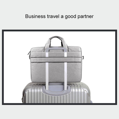 Breathable Wear-resistant Thin and Light Fashion Shoulder Handheld Zipper Laptop Bag with Shoulder Strap, For 14.0 inch and Below Macbook, Samsung, Lenovo, Sony, DELL Alienware, CHUWI, ASUS, HP(Dark Grey) by buy2fix