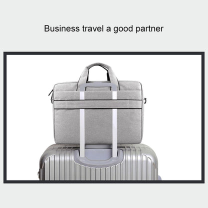 Breathable Wear-resistant Thin and Light Fashion Shoulder Handheld Zipper Laptop Bag with Shoulder Strap, For 14.0 inch and Below Macbook, Samsung, Lenovo, Sony, DELL Alienware, CHUWI, ASUS, HP (Grey) by buy2fix