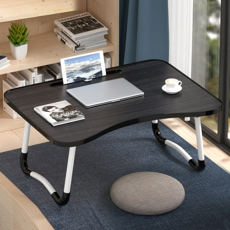 W-shaped Non-slip Legs Adjustable Folding Portable Writing Desk Laptop Desk with Card Slot(Black) by buy2fix