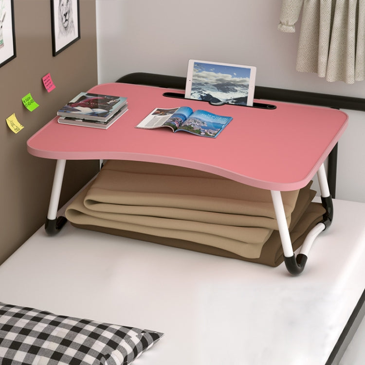 W-shaped Non-slip Legs Adjustable Folding Portable Writing Desk Laptop Desk with Card Slot(Pink) by buy2fix