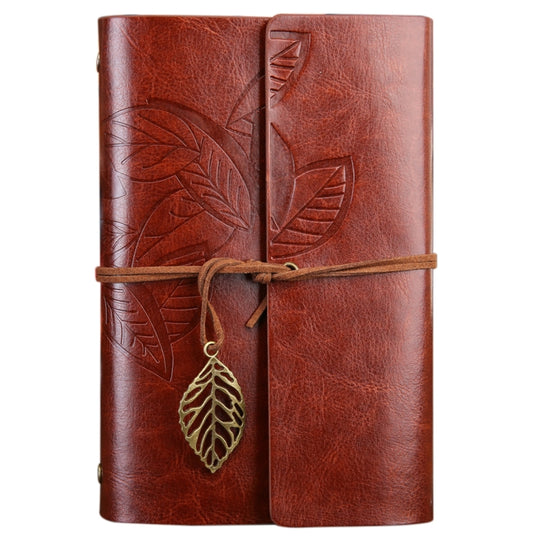 Creative Retro Autumn Leaves Pattern Loose-leaf Travel Diary Notebook, Size: M (Brown)