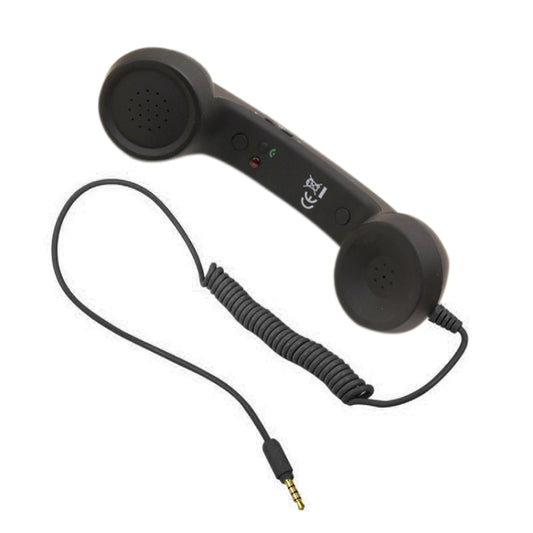 3.5mm Plug Mic Retro Telephone Anti-radiation Cell Phone Handset Receiver(Black) - Others Accessories by buy2fix | Online Shopping UK | buy2fix