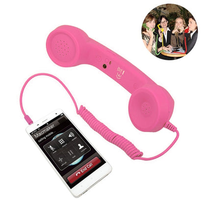 3.5mm Plug Mic Retro Telephone Anti-radiation Cell Phone Handset Receiver(Pink) - Others Accessories by buy2fix | Online Shopping UK | buy2fix