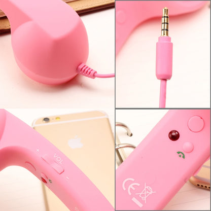 3.5mm Plug Mic Retro Telephone Anti-radiation Cell Phone Handset Receiver(Pink) - Others Accessories by buy2fix | Online Shopping UK | buy2fix