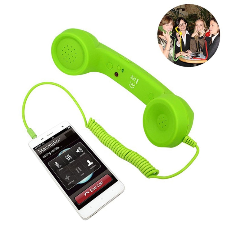 3.5mm Plug Mic Retro Telephone Anti-radiation Cell Phone Handset Receiver(Green) - Others Accessories by buy2fix | Online Shopping UK | buy2fix