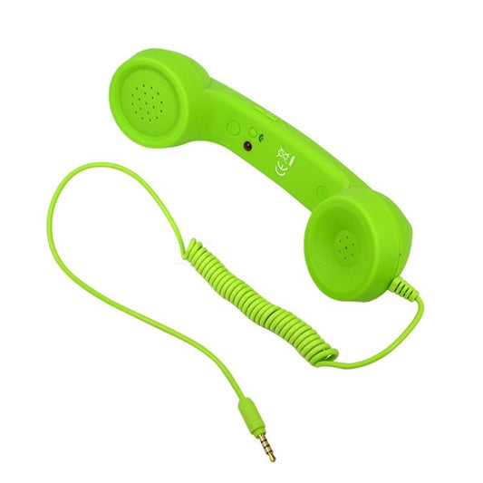 3.5mm Plug Mic Retro Telephone Anti-radiation Cell Phone Handset Receiver(Green) - Others Accessories by buy2fix | Online Shopping UK | buy2fix