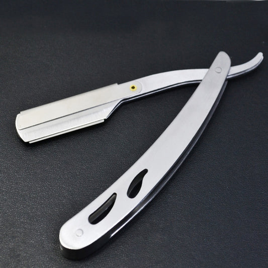 Hairdresser Vintage Razor Stainless Steel Double-sided Blade Holder Haircut Shaved Eyebrow Knife Holder(Silver) - Shavers & Accessories by buy2fix | Online Shopping UK | buy2fix