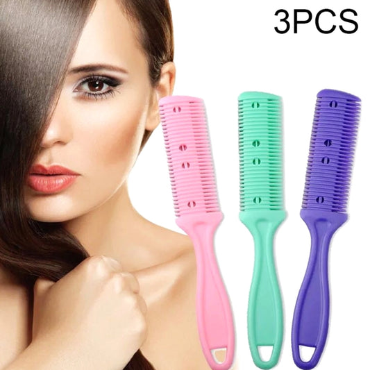3pcs Hair Tools Double-sided Knife Hair Comb Hair Bangs Trimmer Thinning Device Hair Clipper,  Random Color Delivery - Shavers & Accessories by buy2fix | Online Shopping UK | buy2fix
