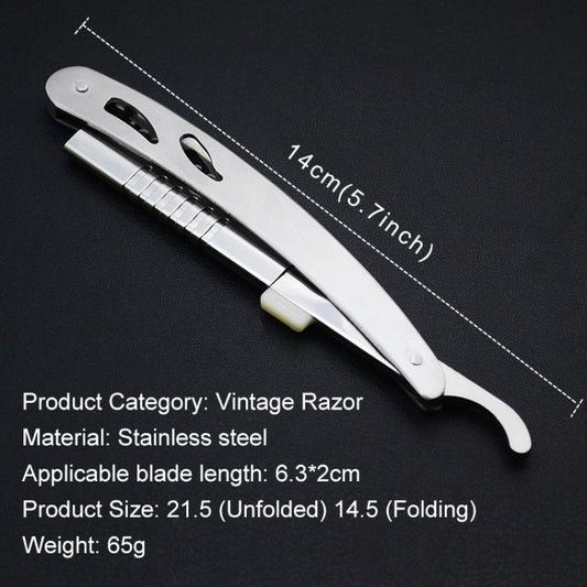 Vintage Manual Razor Blade Holder Shaving Eyebrow Chimer Haircut Blade Holder(Silver) - Shavers & Accessories by buy2fix | Online Shopping UK | buy2fix