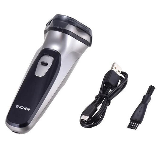 Original Xiaomi ENCHEN Water Proof Triple Rotary Double Ring Blade Shaving Head Electric Rechargeable Shaver For Men(Silver) - Shavers & Accessories by Xiaomi | Online Shopping UK | buy2fix