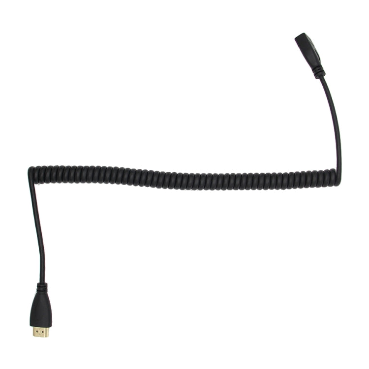 HDMI Male to HDMI Female Retractable Coiled Adapter Cable, Coiled Cable Stretches to 2.4m by buy2fix