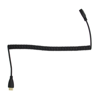 HDMI Male to HDMI Female Retractable Coiled Adapter Cable, Coiled Cable Stretches to 2.4m by buy2fix