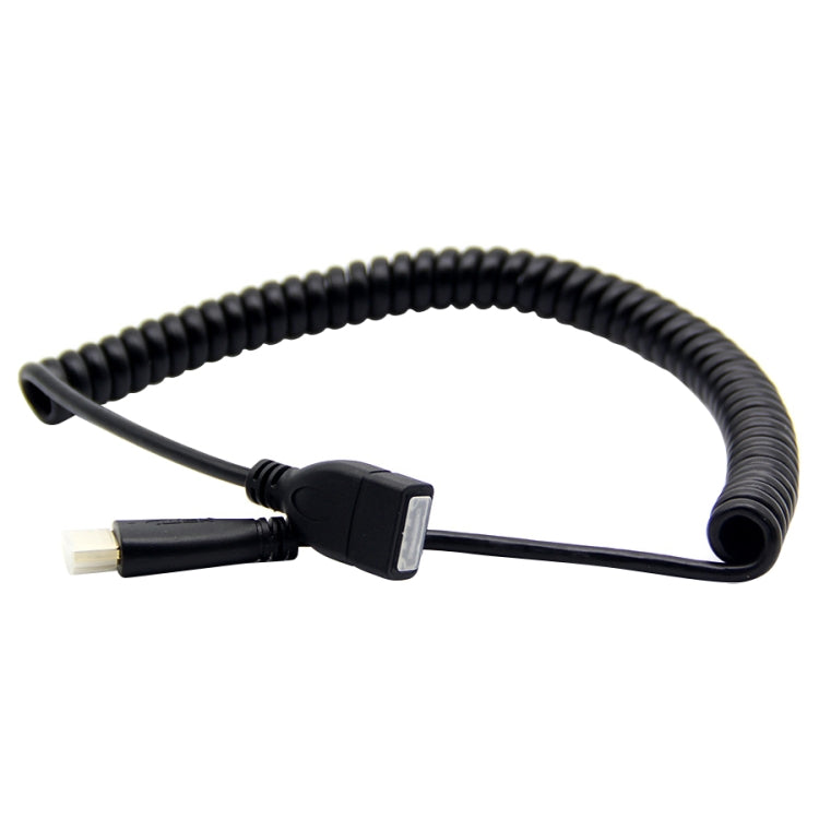 HDMI Male to HDMI Female Retractable Coiled Adapter Cable, Coiled Cable Stretches to 2.4m by buy2fix