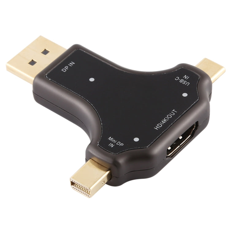 D63A DisplayPort + Mini DP + UCB-C / Type-C Male to HDMI Female 3 in 1 Adapter by buy2fix
