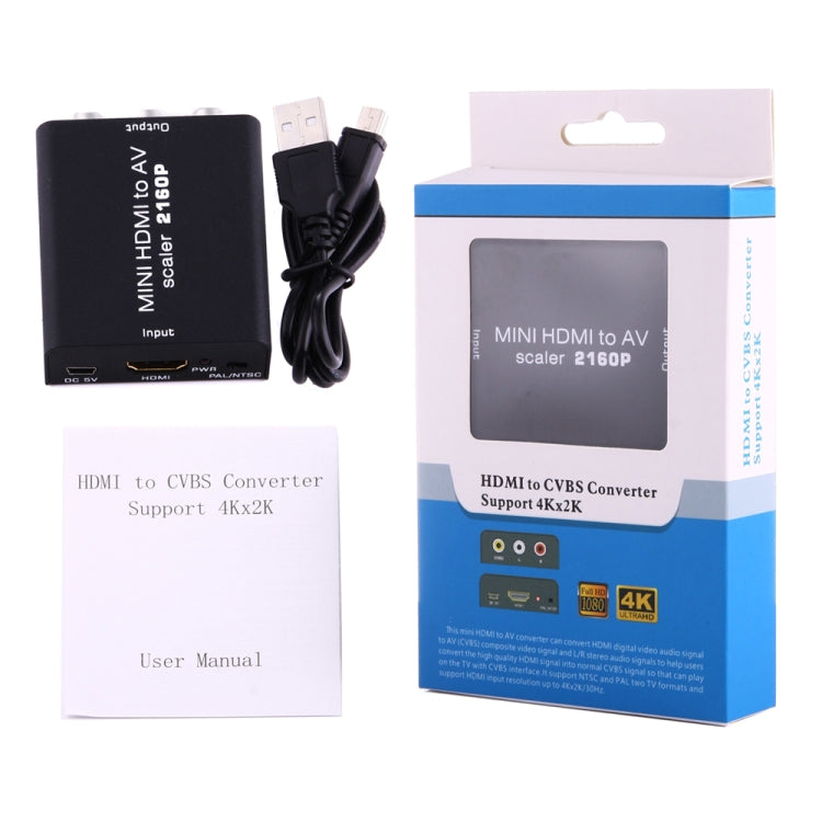 Mini HDMI to AV / CVBS Composite Video Signal Converter(Black) by buy2fix