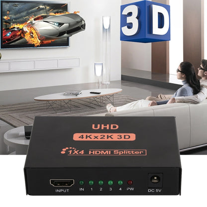 CY10 UHD 4K x 2K 3D 1 x 4 HDMI Splitter (EU Plug) by buy2fix