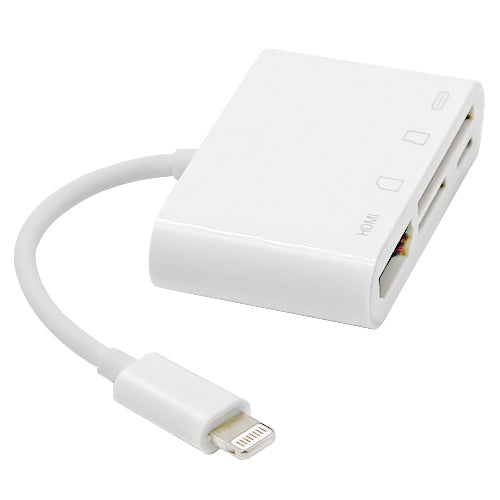 NK-103C 4 In 1 8 Pin to HDMI Multi-function Mobile Phone Converter Adapter (White) by buy2fix