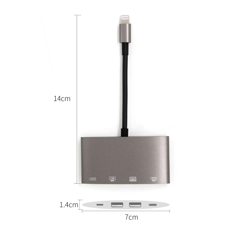 1040KEY 8 Pin to USB + Type-C / USB-C + OTG Multi-function Converter Adapter by buy2fix