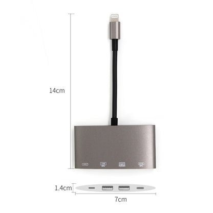 1040KEY 8 Pin to USB + Type-C / USB-C + OTG Multi-function Converter Adapter by buy2fix