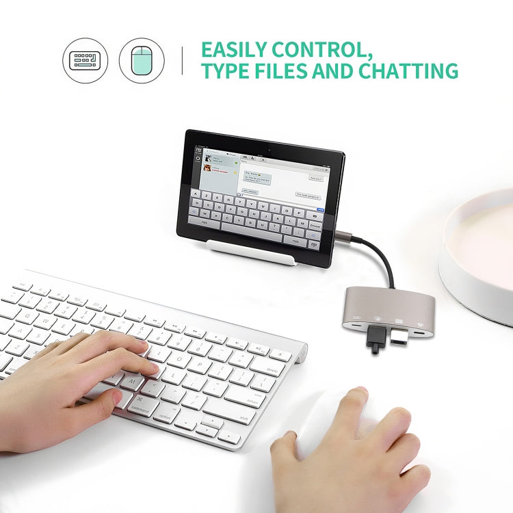 1040KEY 8 Pin to USB + Type-C / USB-C + OTG Multi-function Converter Adapter by buy2fix