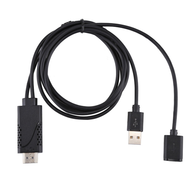1080P USB 2.0 Male + USB 2.0 Female to HDMI HDTV AV Adapter Cable for iPhone / iPad, Android Smartphones(Black) by buy2fix