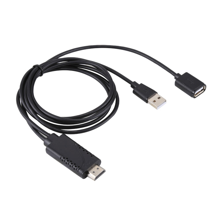 1080P USB 2.0 Male + USB 2.0 Female to HDMI HDTV AV Adapter Cable for iPhone / iPad, Android Smartphones(Black) by buy2fix