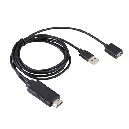 1080P USB 2.0 Male + USB 2.0 Female to HDMI HDTV AV Adapter Cable for iPhone / iPad, Android Smartphones(Black) by buy2fix